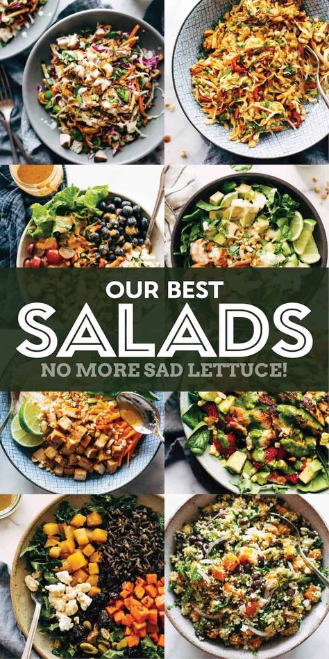 Filling Salad Recipes, Grain Salads, Potluck Salad, Lettuce Salad Recipes, Lettuce Recipes, Green Salads, Chopped Salad Recipes, Salads To Go, Thanksgiving Menu Ideas