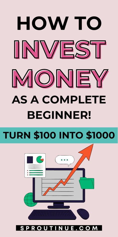 If you're new to investing, you might be worried about losing your hard-earned money. But the thing is the earlier you start letting your money work for you the better. This investing for beginners guide will help you learn how to invest money for beginners. Remember to save it for later. Mutual Funds Investing, Investing For Beginners, Where To Invest, Invest Money, Personal Finance Books, Investment Accounts, Investment Tips, Stock Market Investing, Money Saving Strategies