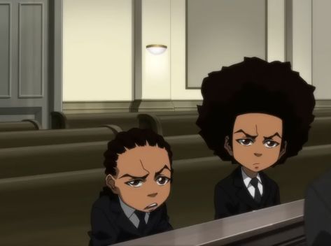 Boondocks Matching Pfp, Boondocks Riley And Huey, Boondocks Painting, Miles Core, Riley And Huey, Boondocks Riley, Boondocks Huey, Riley Freeman, Boondocks Cartoon