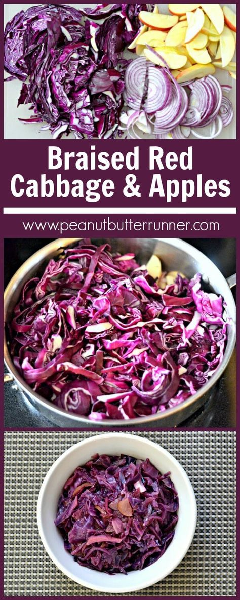 Red Cabbage And Apples, Cabbage And Apples, Cooked Red Cabbage, Red Cabbage With Apples, Red Cabbage Recipes, Braised Red Cabbage, Braised Cabbage, Paleo Crockpot, Cabbage Recipes