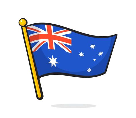 Cartoon illustration of flag of Australia on flagstaff Flag Of Australia, Australia Flag, Flagstaff, Logo Banners, Cityscape Photos, The Cartoon, Heart With Arrow, Custom Illustration, Marketing Design