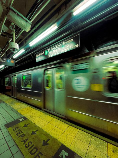 nyc new york city subway train aesthetic nighttime life grunge y2k fallen angels Aesthetic Scorpio, Nyc Train, Ny Subway, Small Market, Take The Risk, New York Subway, Subway Train, Nyc Aesthetic, Photography Book