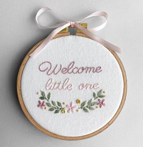 Introducing Our Little Bundle of Joy: Welcome Baby Embroidery Hoop – Where Every Stitch Tells a Story of Love and Wonder! 🍼✨ #NewBeginnings #BabyJoy #thecraftsquad25 Baby Embroidery Hoop, New Baby Embroidery, Wedding Embroidery Hoop, Welcome Embroidery, Welcome Home Baby, Wedding Embroidery, Baby Embroidery, Embroidery Gifts