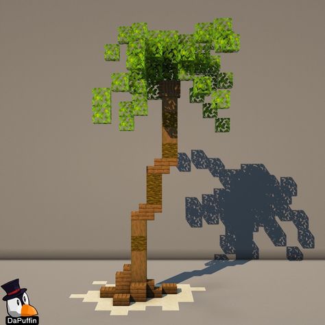 Minecraft Palm Tree Design, Minecraft Custom Jungle Tree, Minecraft Tree Design, Minecraft Palm Tree, Custom Trees Minecraft, Minecraft Custom Trees, Minecraft Plant Decor, Minecraft Trees Design, Minecraft Cactus