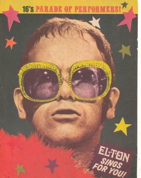 Elton John Glasses Art, Elton John 70s, Elton John Sunglasses, Elton John Glasses, Benny And The Jets, Elton John Costume, Elton John Songs, Underarm Tattoo, Captain Fantastic