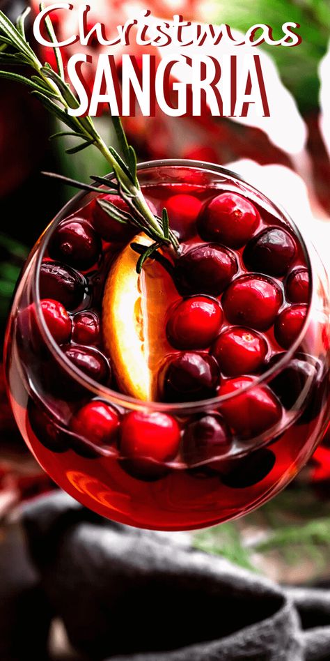 Try Sangria for your next Christmas Punch! Dry red wine, Grand Marnier, fresh cranberries, and fresh citrus make this the perfect recipe for Christmas! With a bold, refreshing taste and striking, fruit-studded presentation, this easy recipe will bring mega holiday vibes to your celebration. Red Sangria Recipes Easy, Wine Punch Recipes, Christmas Sangria Recipes, Fun Beverages, Frozen Sangria, Cocktails For Christmas, Citrus Sangria, Cranberry Sangria, Pure Cranberry Juice