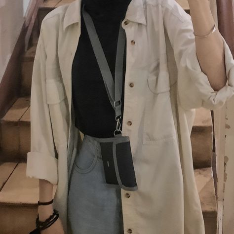 #jeans #pasmina #ootd #mirrorselfie #kemeja #denim #outer #selfie #unique #inner #hijab #black #white #krem #cream #cuteplace #hitam #outfit Beige Outfit Ideas Hijab, Ootd Baju Cream Hijab, White Outer Outfit, Ivory Shirt Outfit, Outfit Outer Hijab, White Shirt Outfit Hijab, Ootd Hijab Outer, Outfit Kemeja Putih, Cream Outfit Hijab