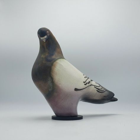 Signed & Numbered Glo Coalson Raku Pottery Pigeon Sculpture https://ebay.us/N3Qyg3