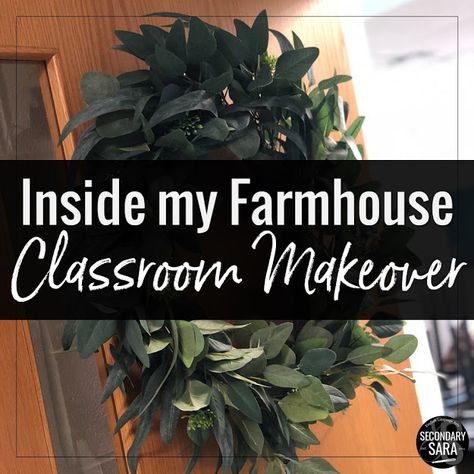 Ela Classroom Decor, Junior High Classroom, English Classroom Decor, Classroom Decor Middle, Middle School Classroom Decor, High School English Classroom, High School Math Classroom, Calm Classroom, Farmhouse Classroom