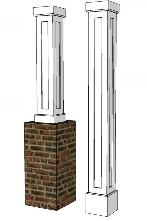 10" SHAKER PVC Column Wrap Kit 4x4 Post Wrap Ideas, Porch Post Ideas, Column Decoration Ideas, Porch Column Wraps, Front Porch Pillars, Kitchen Columns, Pvc Column Wraps, Porch Pillars, House Columns