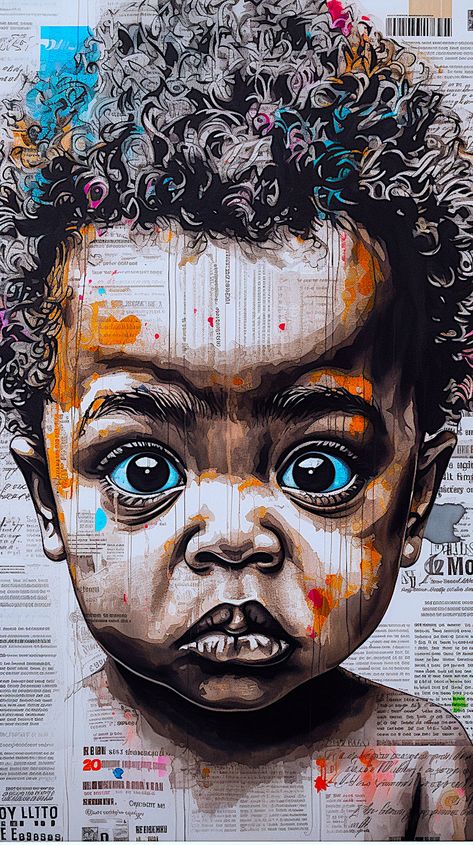 "Innocence Amidst Stories" is an evocative portrait that captures the wide-eyed wonder of childhood set against a backdrop of history's script. The child's large, curious eyes are a stark focal point, offering a glimpse into the innocence that contrasts deeply with the complex layers of text behind. It's as if the young mind is absorbing the weight of the world's stories, yet the expression remains untouched by it all, pure and questioning Emotional Image, Free Android Wallpaper, Self Portrait Art, Swag Wallpaper, Android Wallpaper Art, Soulful Art, Bob Marley Art, Tupac Pictures, Iphone Wallpaper For Guys