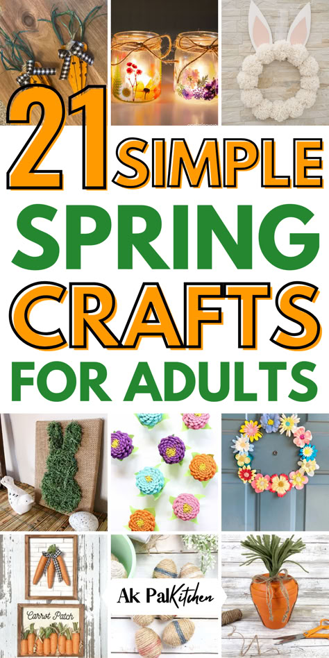 Embrace the beauty of spring with our engaging DIY Spring crafts for adults. Discover budget-friendly DIY Dollar Store Spring crafts that won't break the bank. Explore the joy of DIY spring projects, including charming DIY Easter crafts, and transform your living space with enchanting Spring home decor crafts, including charming Spring wreaths and enchanting Spring floral arrangements. Explore your crafty side with spring-themed embroidery, sewing, knitting, and crochet projects. Spring Projects Diy, April Craft Ideas, Diy Spring Decor For Outside, Spring Craft Sale Ideas, Mother’s Day Craft Ideas For Seniors, Simple Spring Crafts For Adults, Easy Spring Decor Diy, Spring And Summer Crafts, Spring Crafts To Make And Sell