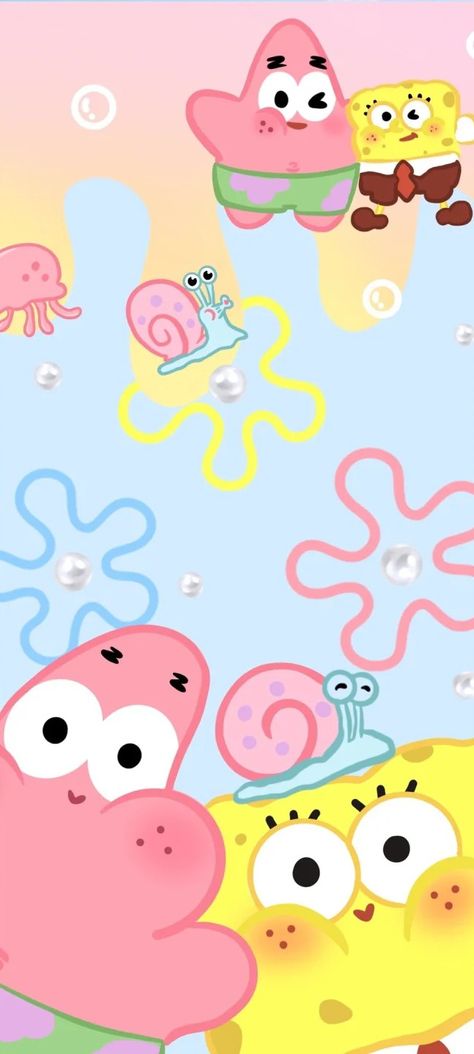 Cute Wallpapers Spongebob, Kids Wallpaper Ipad, Wallpaper Whatsapp Iphone Aesthetic, Sponge Bob Wallpapers, Spongebob Squarepants Wallpapers, Korean Phone Wallpaper, Kids Ipad Wallpaper, Kawaii Spongebob, Light Widgets