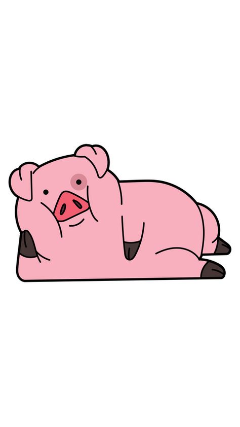 Gravity Falls Cartoon, Gravity Falls Waddles, Minion Coloring Pages, Pet Pig, Pink Drawing, Pink Core, Fall Drawings, Pig Drawing, Pig Character