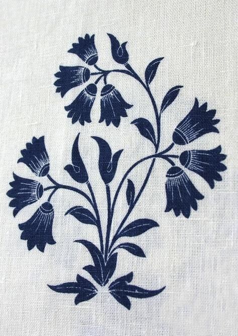 Fabrics & Linens: British Raj Prints from Borderline Fabric Inspiration, 자수 디자인, Pattern Inspiration, Block Printing, Textile Patterns, Textile Prints, Surface Pattern Design, Fabric Painting, White Fabric