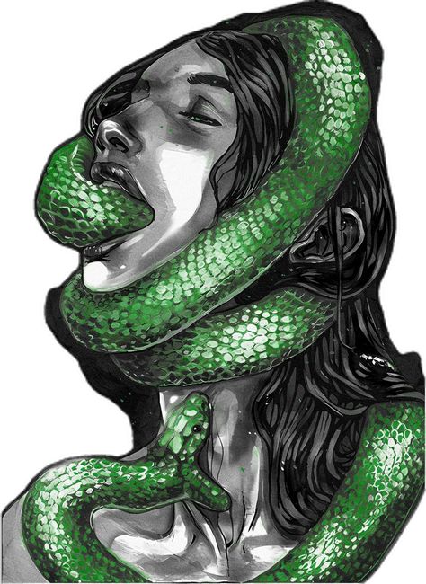 Snake Biting, Snake Painting, Ouroboros Snake, Snake Drawing, Mouth Drawing, Snake Art, Human Drawing, 다크 판타지, Ap Art