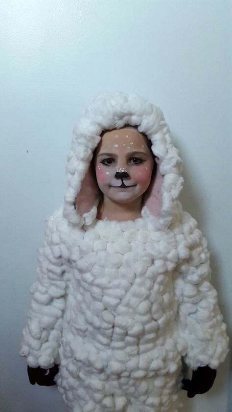 #Halloween #lamb #sheep #facepaint Baby Sheep Costume, Diy Sheep Costume, Baby Lamb Costume, Diy Sheep, Sheep Costume, Lamb Costume, Sheep Costumes, Nativity Costumes, Sheep Face