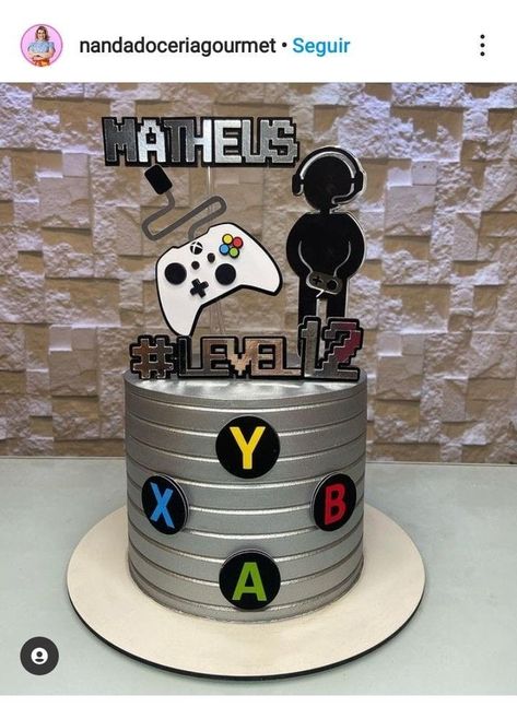 Gamer Cake Ideas Boys, Bolo Gamer, Gamer Cake, Peppa Pig Cupcakes, Monster Birthday Cakes, Xbox Cake, Bolo Naruto, Paw Patrol Birthday Cake, Buttercream Cake Designs