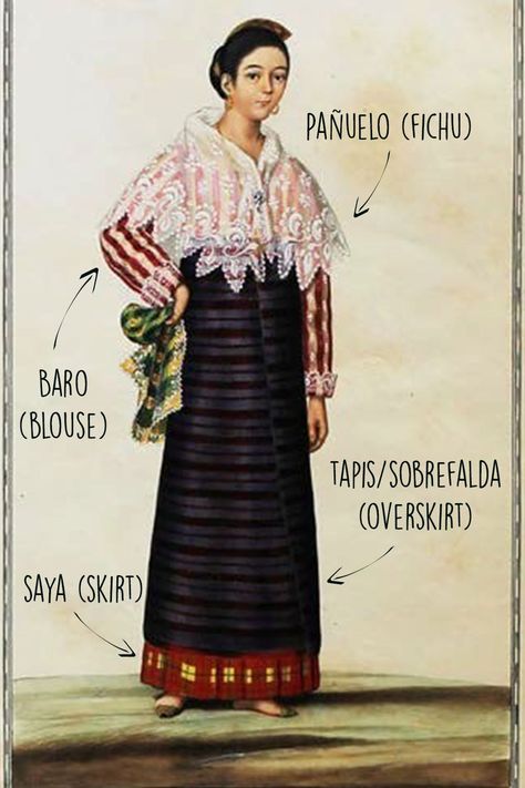 The traditional elements of a Filipina woman's attire and how it has evolved Traditional Filipina Outfit, Filipina Traditional Clothes, Phillipines Traditional Dress, Philipino Traditional Clothing, Baro't Saya Traditional, Filipina Dress Traditional, Barot Saya Traditional Dresses, Philippines Culture Traditional Dresses, Philippine Traditional Clothes