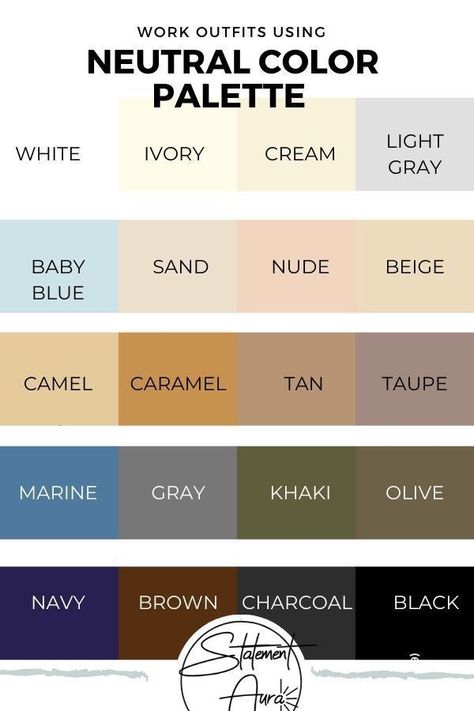 Neutral Color Fashion, Wardrobe Color Guide, Neutral Color Outfits, Neutral Skin Tone, Colour Combinations Fashion, Vetements Clothing, Color Combos Outfit, Neutral Outfits, Color Combinations For Clothes