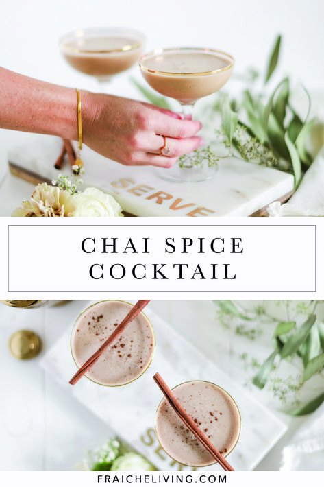 Chai Tea Cocktail, Chai Cocktail, Spiced Rum Drinks, Spiced Rum Cocktails, Spiced Cocktail, Fraiche Living, Cocktail Christmas, Spiced Drinks, Christmas Drink