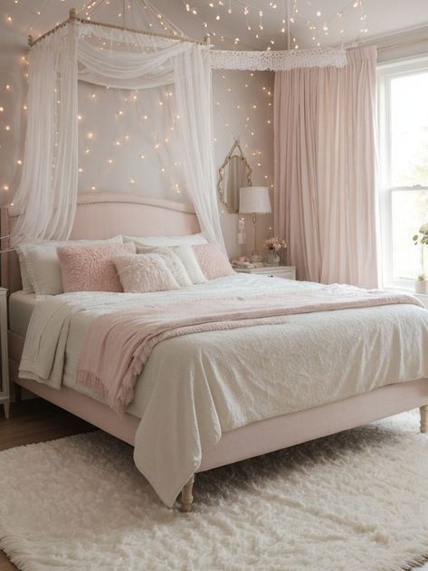 Cozy bedroom Teen Girl Bedroom Ideas, Girl Bedroom Ideas, Pastel Bedroom, Luxury Room Bedroom, Teenage Room, Teen Girl Bedroom, Stylish Curtains, Pretty Bedroom