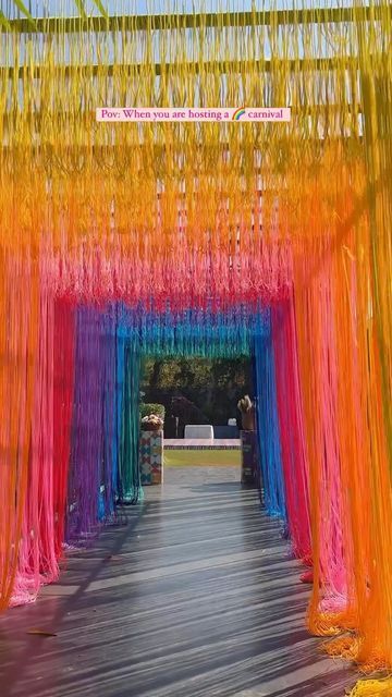 Color Blocking Party Theme, Party Entry Ideas, Fest Decoration Ideas College, Festival Event Decor, Festival Themed Party Decorations, Coachella Theme Party Decoration, Events Decoration Ideas, Carnival Decorations Ideas, Festival Event Design