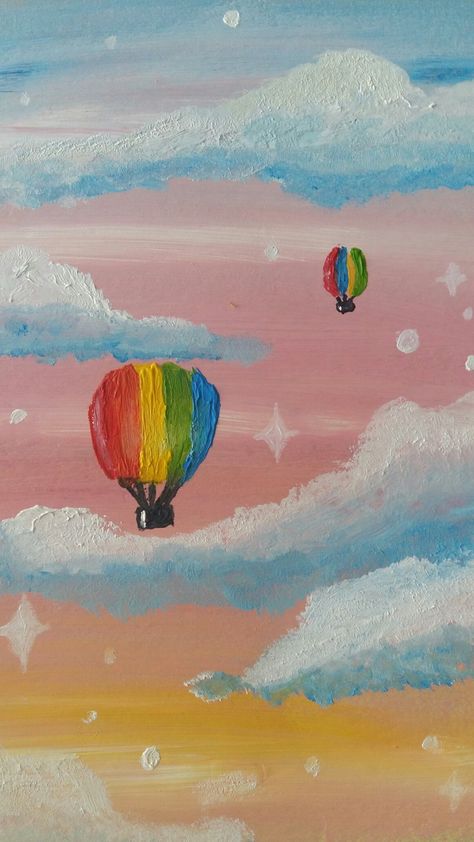 Rainbow Sky Drawing, Rainbow Drawings Aesthetic, Rainbow Easy Painting, Rainbow Painting Aesthetic, Acrylic Rainbow Painting, Rainbow Drawing Aesthetic, Rainbow Painting Canvases, Pastel Rainbow Painting, Rainbow Sky Painting