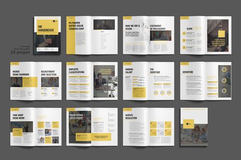 Employee Handbook Template by StockInDesign on @creativemarket Booklet Design Layout, Guidebook Design, Employee Handbook Template, Magazine Layout Inspiration, Brochure Inspiration, Packaging Template Design, Employee Handbook, Desain Buklet, Flyer Design Layout