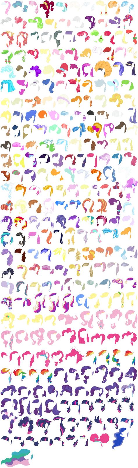 Reference Sheet Mane Set by SelenaEde on DeviantArt Mlp Mane And Tail Base, My Little Pony Hair Base, Mlp Hair, Mlp Hairstyles, Mlp Drawing, My Little Pony Hair, Mlp Bases, Pony Hairstyles, Mlp Base