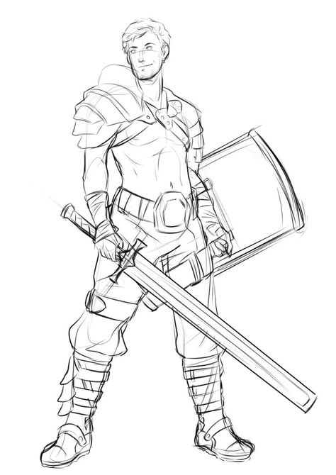 Drawing Reference Swordsman, Man In Armor Drawing, Dnd Drawing Base, Pose Reference Swordman, Swordsman Poses Drawing Reference, Knight Poses Drawing, Dnd Pose Reference, Drawing Structure, Pixel Wallpapers