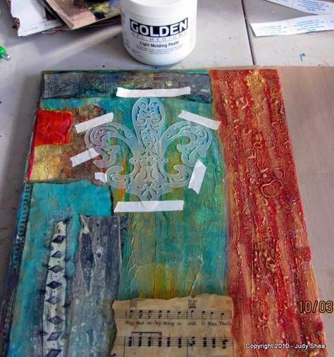 mixed media collage tutorial step by step Mixed Media Tutorials, Art Tutorials Step By Step, Mixed Media Canvas Collage, Canvas Tutorial, Mixed Media Art Techniques, Mixed Media Art Tutorials, Art Journal Tutorial, Mixed Media Crafts, Collage Techniques