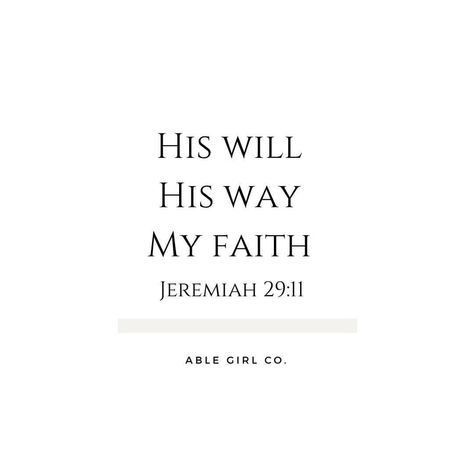 ABLE GIRL CO. (@ablegirlco) on Instagram: “His Will +His Way +My Faith ⠀⠀⠀⠀⠀⠀⠀⠀ ⠀⠀⠀⠀⠀⠀⠀⠀⠀  #pray #faith #jesus #bekind #growth #ablegirl…” Pray Believe Receive, Girl Inspiration, Girl Gang, Cards Against Humanity, Jesus, Instagram