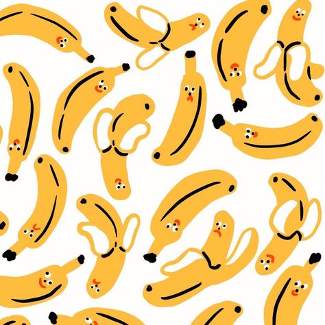 Banana Character Design, Banana Illustration Design, Kristina Micotti, Banana Character, Banana Illustration, Drawing Procreate, Emily The Strange, Instagram Illustration, Pop Rock Bands