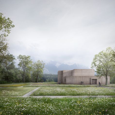 TEd'A arquitectes + Maccari-Carrera architects > Crematorium in Thun | HIC Arquitectura Landscape Architecture Diagram, 3d Printing Architecture, Photoshop Rendering, Architecture Background, Architecture Images, Architecture Graphics, Landscape Architecture Design, Education Architecture, Traditional Landscape