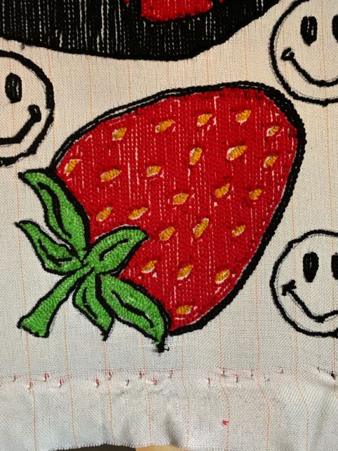 Wips strawberry rug and smileys🙂 [insta: @ loveitorweave ] Strawberry Rug, Strawberry Punch, Punch Rug, Tufted Rugs, Punch Needle, Tufted Rug, Smiley, Love It, Weaving