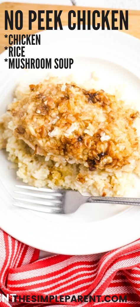 Crockpot Rice, Crockpot Rice Recipes, Chicken And Rice Crockpot, One Pot Chicken And Rice, Forgotten Chicken, Crockpot Dump Recipes, No Peek Chicken, No Peek, Easiest Dinner