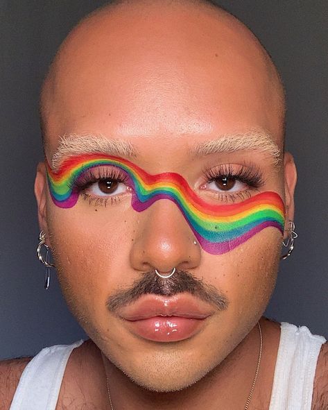 Pride Makeup, Drag Makeup, Rainbow Makeup, Pride Outfit, Beauty Bay, Looks Black, Colorful Eyeshadow, Glossy Lips, Creative Makeup