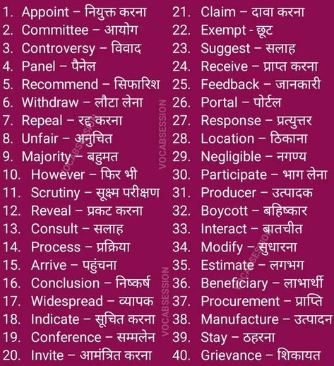 List of 40 English Words with Hindi meaning English Spelling Words, New Words With Meaning, Daily Vocabulary Words, New Words In English, English Vocabulary List, Basic English Grammar Book, English Word Meaning, Daily Use Words, English Pronunciation Learning