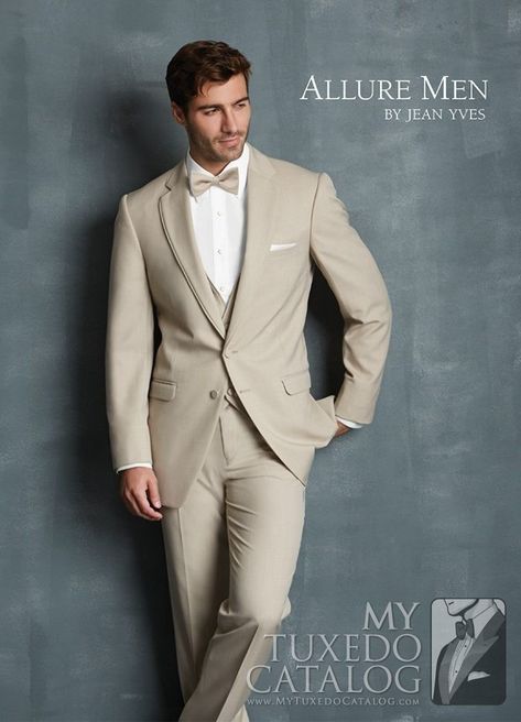 Tan 'Bartlett' Tuxedo | Tuxedos & Suits ... Tan Groomsmen, Tan Tuxedo, Mens Tux, Tuxedo Styles, Allure Men, Grooms Attire, Wedding Tux, Groomsmen Outfits, Tan Suit