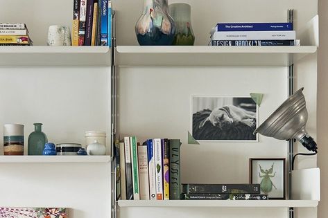 And infinitely customizable to boot Architectural Digest, Vitsoe Shelving, Clamp Light, Clamp Lamp, Neat Ideas, Architect Design, Life Savers, Diy Lighting, Shelving Unit