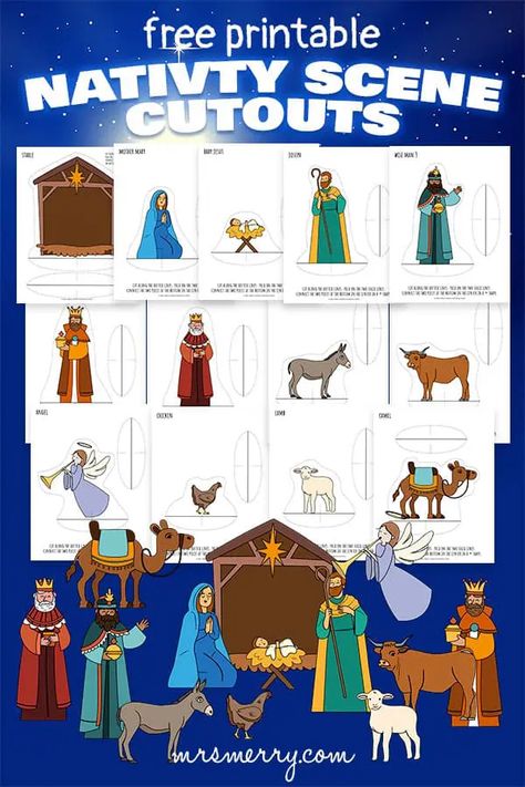 Nativity Scene Printable, Printable Nativity Scene, Nativity Scene Characters, Nativity Printables, Printable Nativity, Nativity Characters, Nativity Scene Crafts, Nativity Scene Diy, Nativity Coloring Pages