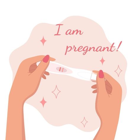 Woman holding a positive pregnancy test Pregnancy Prayer, Pregnancy Images, Pregnancy Illustration, I Am Pregnant, Pregnancy Affirmations, Pregnancy Art, Twin Baby Girls, Baby Art Projects, Positive Pregnancy Test