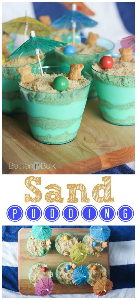 Sand Pudding Recipe - Vanilla Oreos and vanilla pudding with a beach twist! These fun pudding cups are as much fun to make as they are to eat! What a perfect quick dessert for a beach-themed party! Sand Pudding Cups, Vanilla Oreos, Cranberry Margaritas, Sand Pudding, Pudding Cup Recipes, Vanilla Pudding Recipes, Vanilla Oreo, Coctails Recipes, Pudding Cups