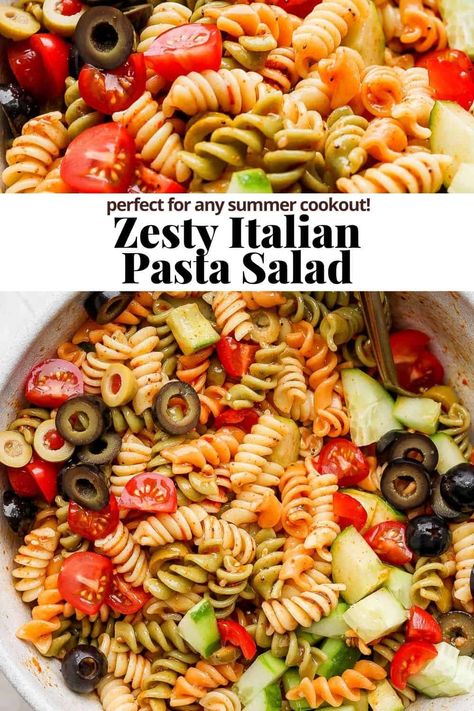 Classic Italian Pasta Salad, Zesty Italian Pasta Salad, Cold Italian Pasta Salad, Easy Cold Pasta Salad, Zesty Pasta Salad, Lemon Pasta Salads, Italian Dressing Pasta Salad, Wooden Skillet, Classic Italian Pasta