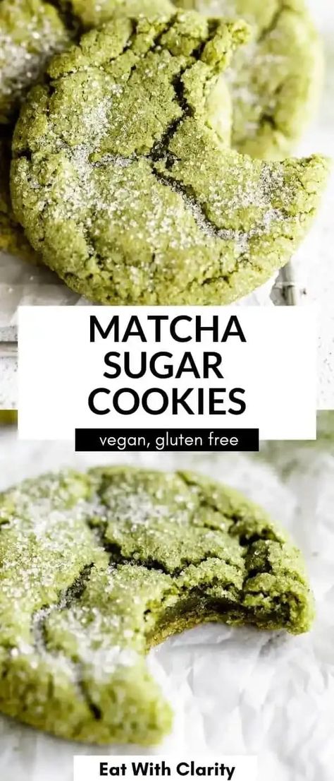 Matcha Sugar Cookies, Matcha Cookies Recipe, Matcha Baking, Vegan Gluten Free Cookies, Matcha Dessert, Matcha Cookies, Too Much Sugar, Eating Too Much, Vegan Baking Recipes