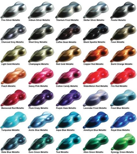 Candy Paint Cars, Metallic Paint Colors, Paint Color Swatches, Car Paint Colors, Car Paint Jobs, Paint Charts, Paint Color Chart, Candy Paint, Custom Cars Paint