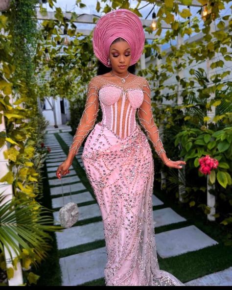 Lace Styles For Wedding, Nigerian Wedding Dress, Mermaid Bride, African Bridal Dress, Nigerian Lace Styles Dress, Nigerian Lace Styles, African Wedding Attire, Traditional Wedding Attire, African Prom Dresses