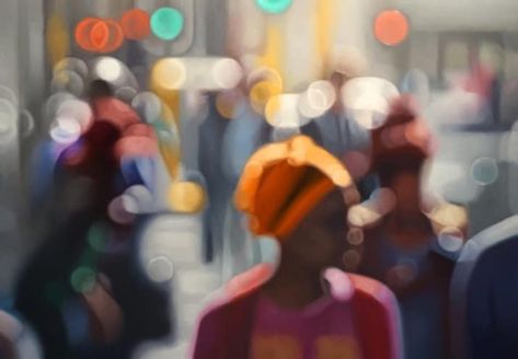 This Artist's Painting Style Perfectly Captures What Blurry Vision Is Like Blur Paintings, Blurred Painting, Philip Barlow, Dawn Painting, Bad Eyesight, Rajasthani Painting, Background Reference, Abstract Figures, Art Major