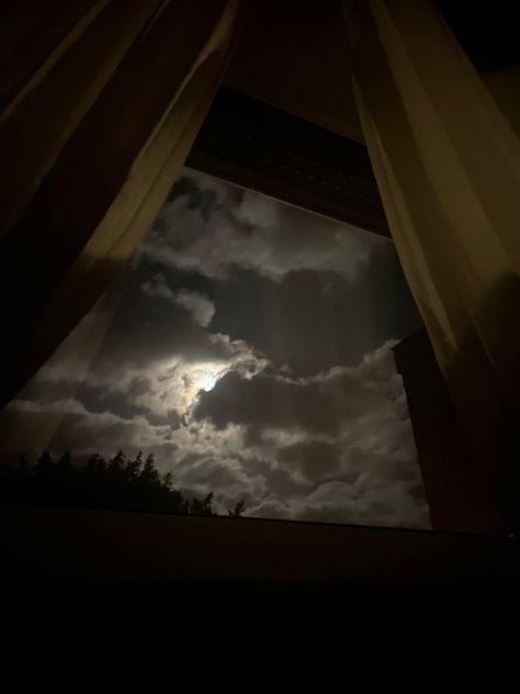 Moon Light Through Window, Moon View From Window, Moon Outside Window, Moon Window Night, Night Window Aesthetic, Moon Through Window, Night View From Window, Open Window Aesthetic, Nighttime Window